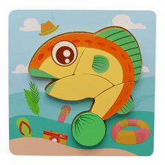 3D Shapes Wooden Board Small(Sea Animals)