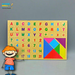 Wooden Black & White Board Medium - Magnetic Alphabets & Numbers