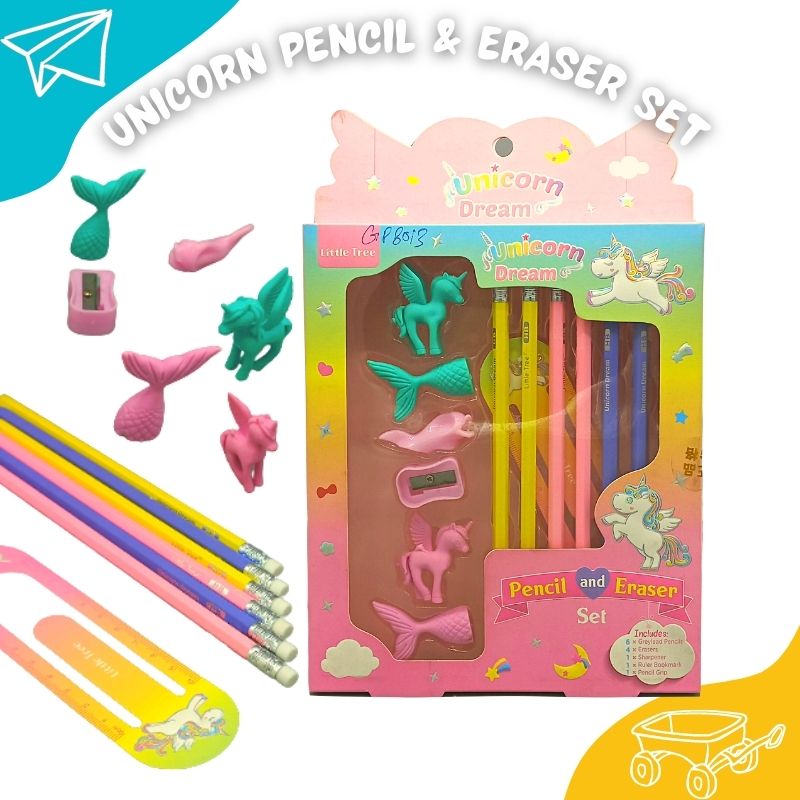 Unicorn Pencil and Eraser Set - GP8013