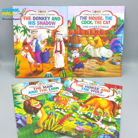 Famous Moral Stories 4 Books Pack for Kids - English