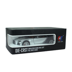 DIE-CAST Simulation Sound and Light Pull Back Car (Bugatti)