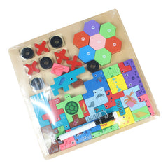 Kids Educational Double-Sided Learning & Writing Puzzle Wooden Board