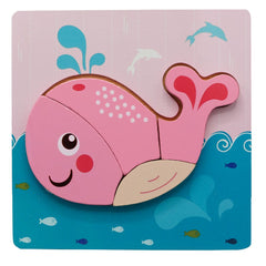 3D Shapes Wooden Board Small(Sea Animals)