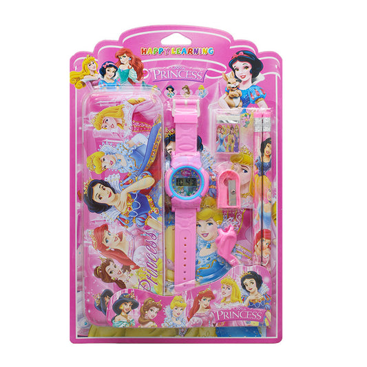 7 in 1 Stationery Set with Watch for Girl