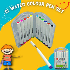 12 Water Colour Soft Marker Set