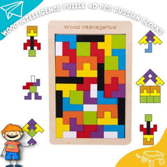 Wood Intelligence 40 Pcs Russian Puzzle Blocks