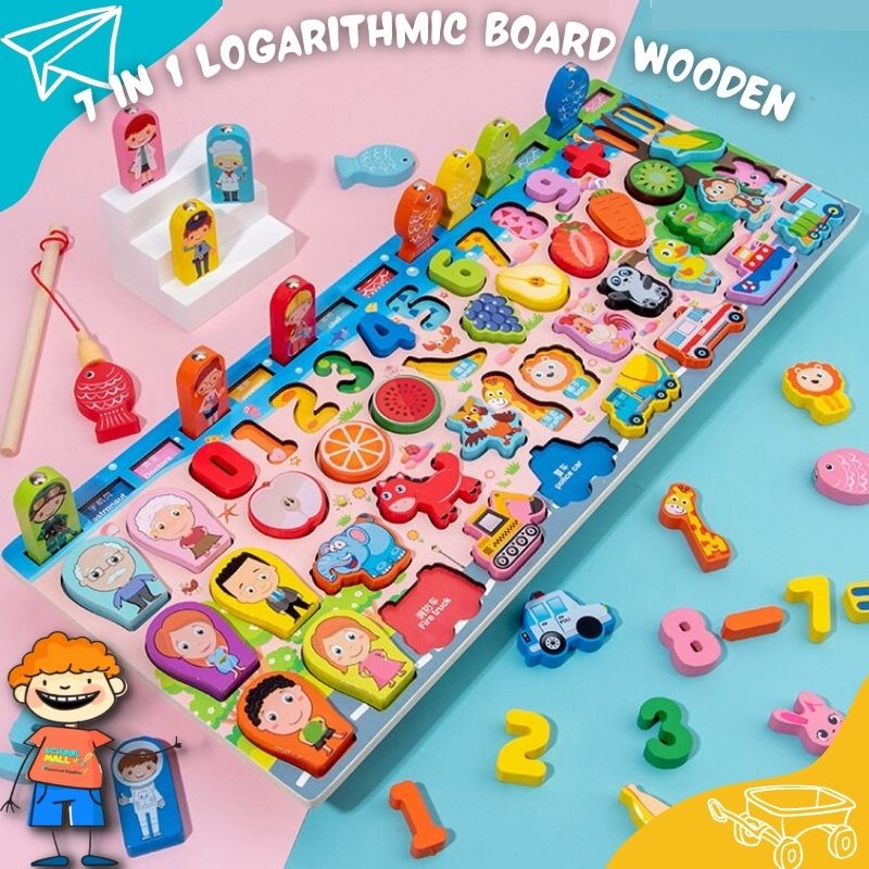 7 in 1 Logarithmic Board Wooden – School Mall - Educational Toys ...