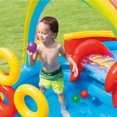 INTEX Rainbow Ring Play Center Pool 9'9" L x 6'4" W x 4'5" H