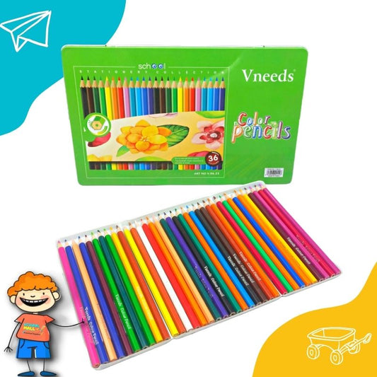 Vneeds 36 Color Pencils Steel Box