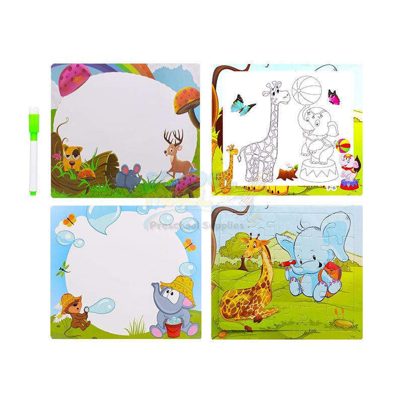 Animal Puzzle Painting & Writing Board