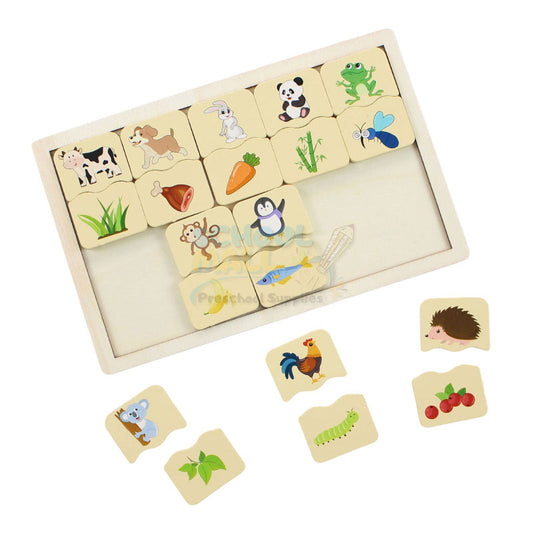 Animals Food Puzzle Game Wooden Board