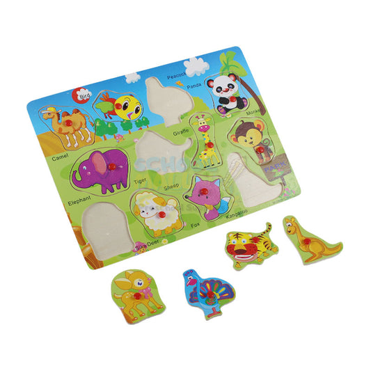 Animals Wooden Peg Puzzle Board (L22)