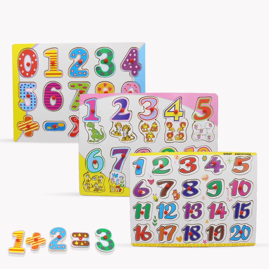 Wooden Number Peg Puzzle Board – School Mall - Educational Toys ...