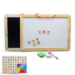 Wooden Black & White Board Large – Magnetic Alphabets & Numbers