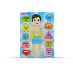 Body Parts Wooden Peg Puzzle Board Boy