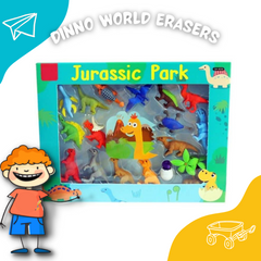 Dino World Erasers - Premium Quality Eraser Set