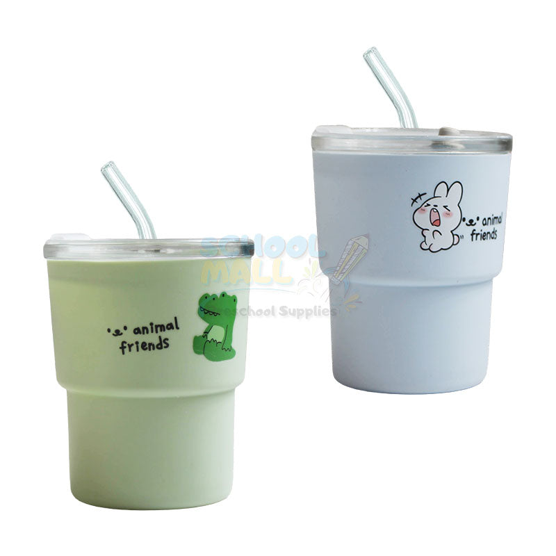 Cute Cartoon Slub Glass Coffee Mug #0749