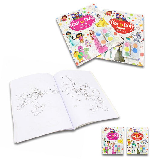 Dot to Dot Coloring Book with Water Colors