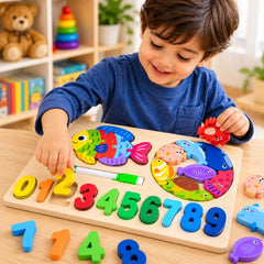 Double-Sided Wooden Puzzle & Write and Wipe Board