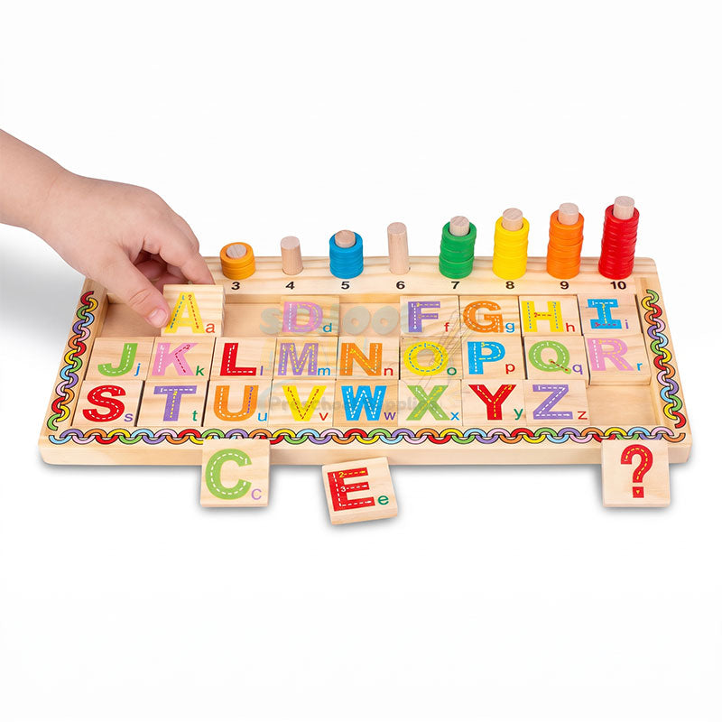 English Logarithmic Puzzle Board Wooden