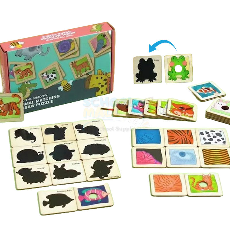 Spring Animals Shadow Puzzle Find the Shadow Animal Matching Jigsaw Puzzle – School Mall ...