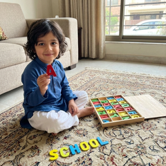 Wooden Dual Alphabets Board M-260