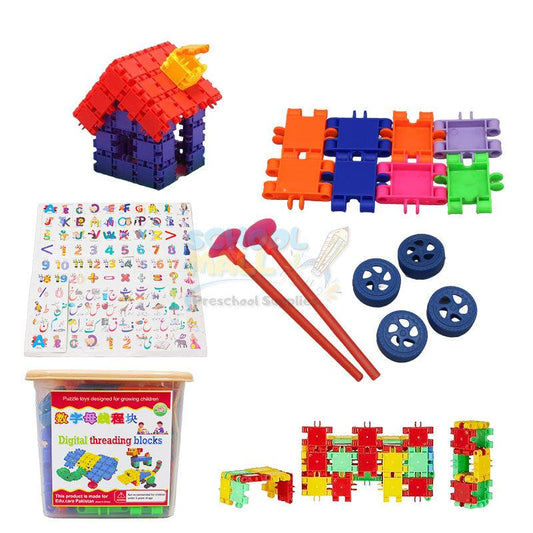 DIY Interlocking Building Blocks with Stickers (1428)