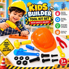 Kids Builder Tool Kit Set with Safety Helmet 00801