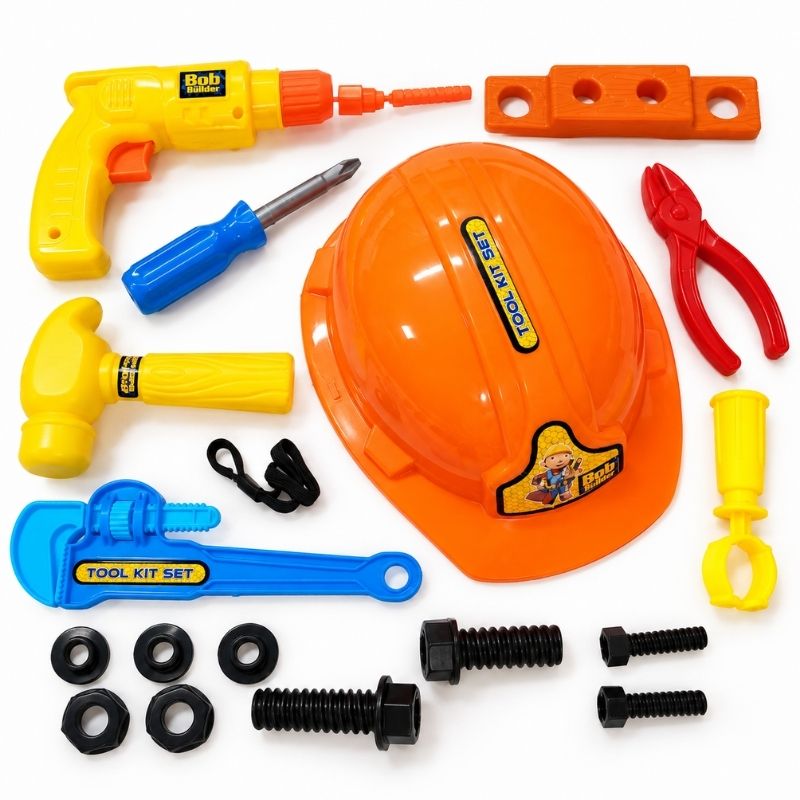 Kids Builder Tool Kit Set with Safety Helmet 00801