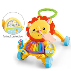 Multifunctional Musical Piano Lion Baby Walker