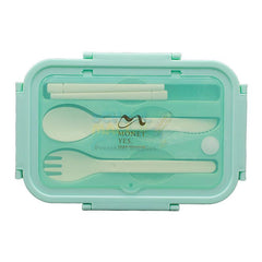 3 Compartment Lunch Box with Spoon Fork & Chopsticks