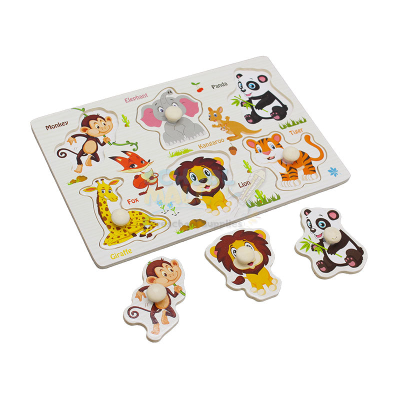 Montessori Wooden Animal Peg Puzzle Board (1590A)