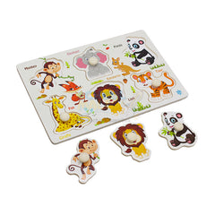 Montessori Wooden Animal Peg Puzzle Board (1590A)