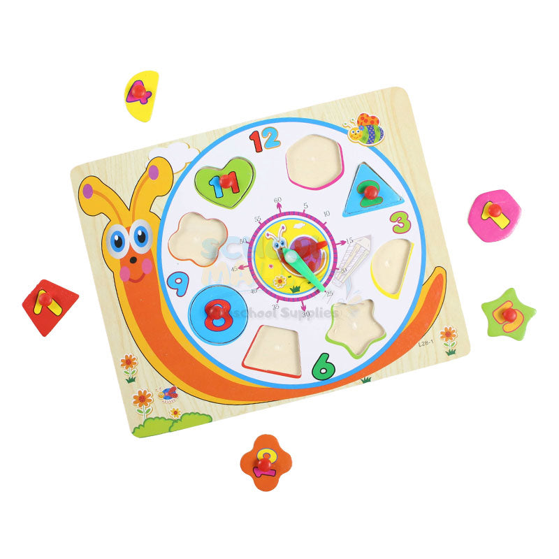 Montessori Wooden Clock Peg Puzzle Board for Kids
