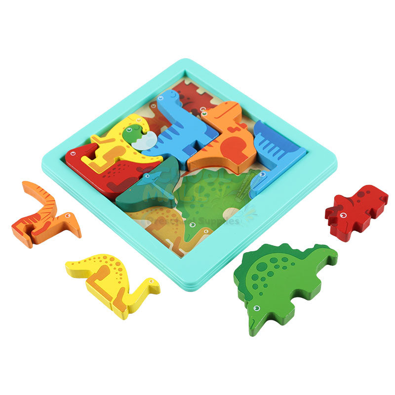 Montessori Wooden Dinosaurs Jigsaw Puzzle Board