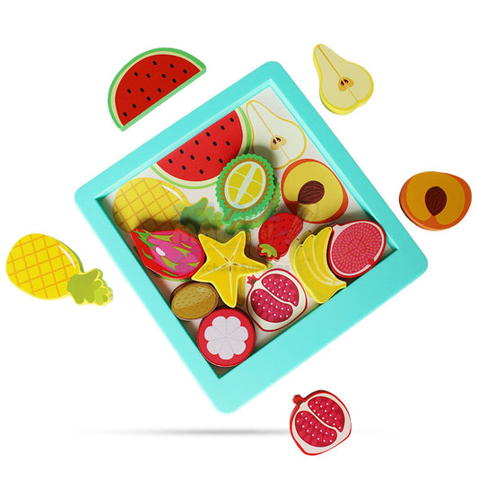 Montessori Wooden Fruits Jigsaw Puzzle Board