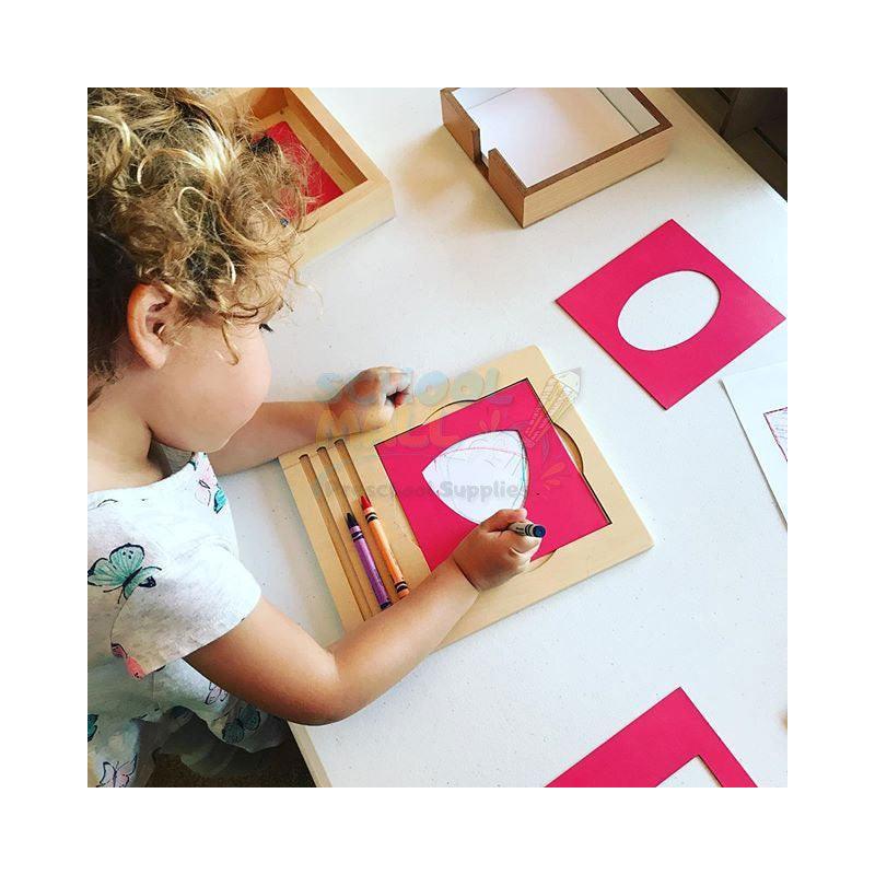 Montessori Wooden Geometric Metal inset Shapes – School Mall ...