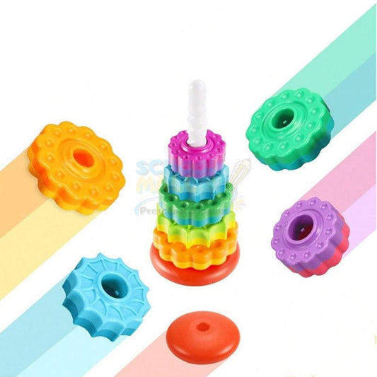 Rainbow Rotary Tower Stacking Toy Large