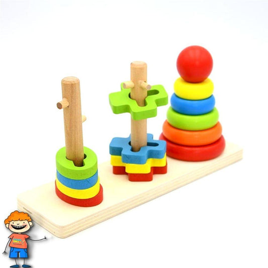 Rainbow Three Column Tower-Wooden