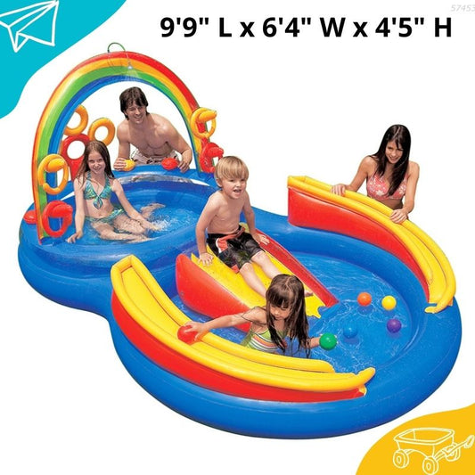 INTEX Rainbow Ring Play Center Pool 9'9" L x 6'4" W x 4'5" H