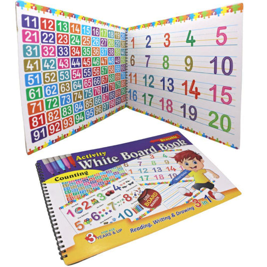 3 in 1 Reusable Activity White Board Book(Counting)