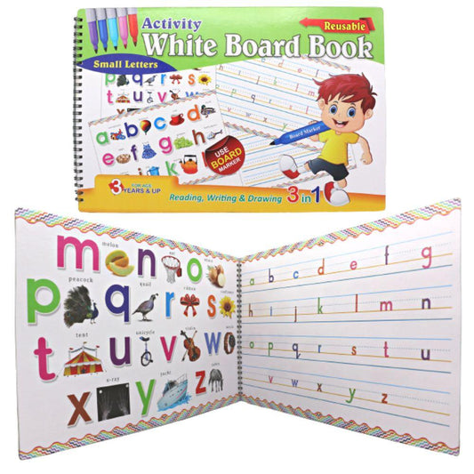 3 in 1 Reusable Activity White Board Book(Small Letters)