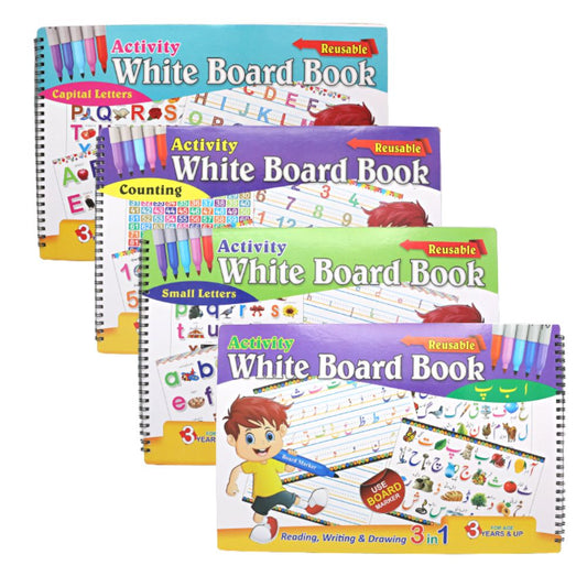 4 Books Bundle 3 in 1 Reusable Activity White Board