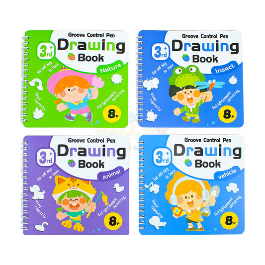 Reusable Groove Control Pen Drawing Books