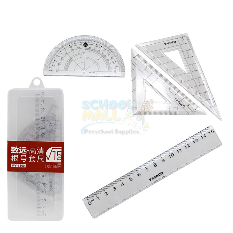 4 Pcs Math Geometry Ruler Set