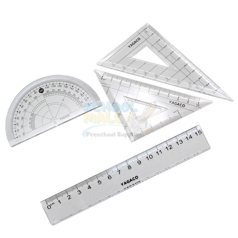 4 Pcs Math Geometry Ruler Set – School Mall - Educational Toys ...
