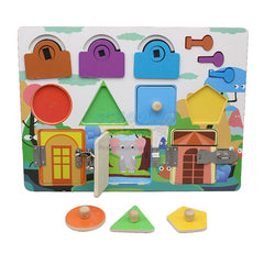 Sensory Activity Wooden Unlocking Busy Board