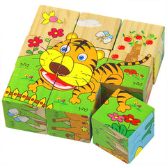 3D 6-sided Painting Puzzle Jigsaw Blocks 9pcs