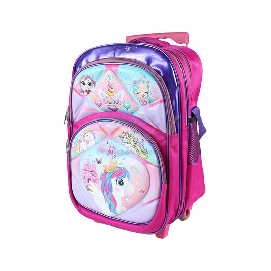 Unicorn  Embossed Trolley School Bag 17 inch (1756)