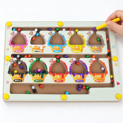 Ice Cream Magnetic Maze Moves Wooden Toy